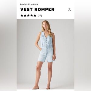 Levi's Premium Light Blue Vest Romper
